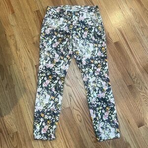 MADEWELL Skinny Skinny Ankle Floral Jeans, Sz 28